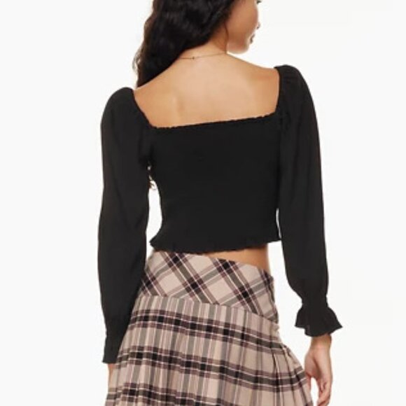 NWT Black Aritzia Wilfred Babaton Sunday Best Sinatra Longsleeve Blouse size s - Picture 3 of 9